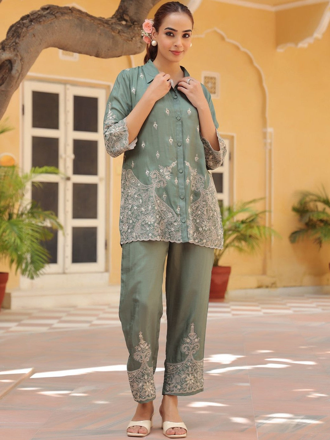 Women Embroidered Co-ord Set