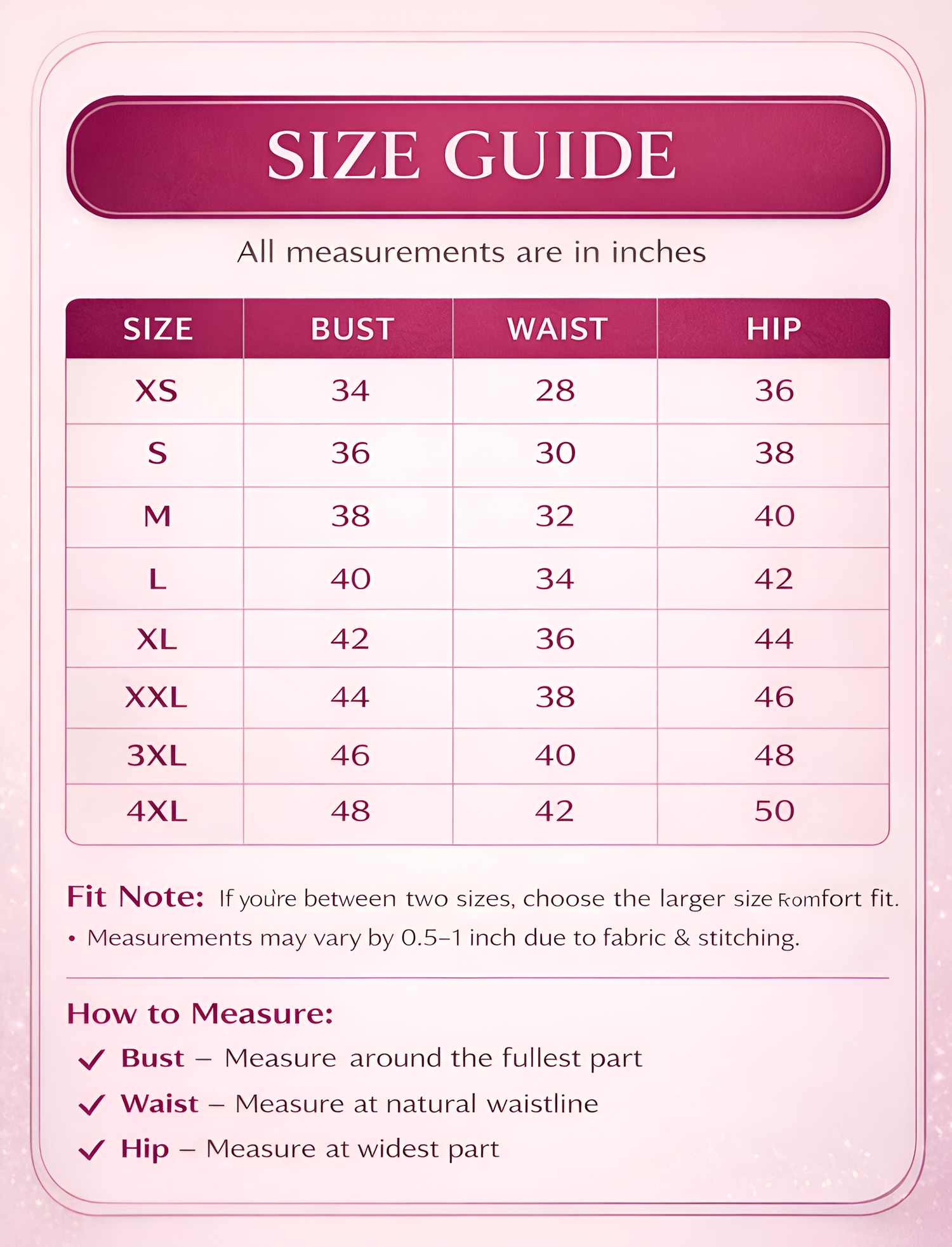 Size Chart