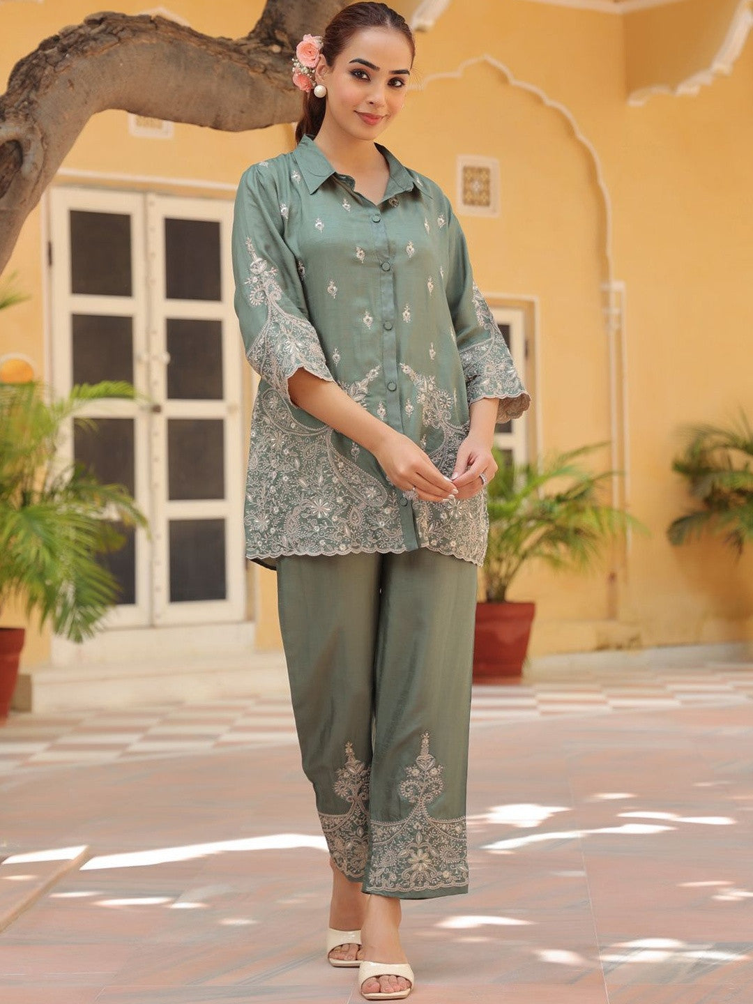 Women Embroidered Co-ord Set