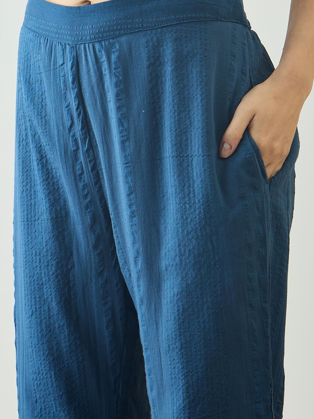 Cotton Embroidered Co-Ord Set - Teal