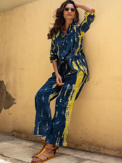 Tie-& Dye Pure Cotton Shirt With Trouser