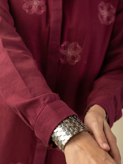 Printed Shirt Collar Shirt With Trousers