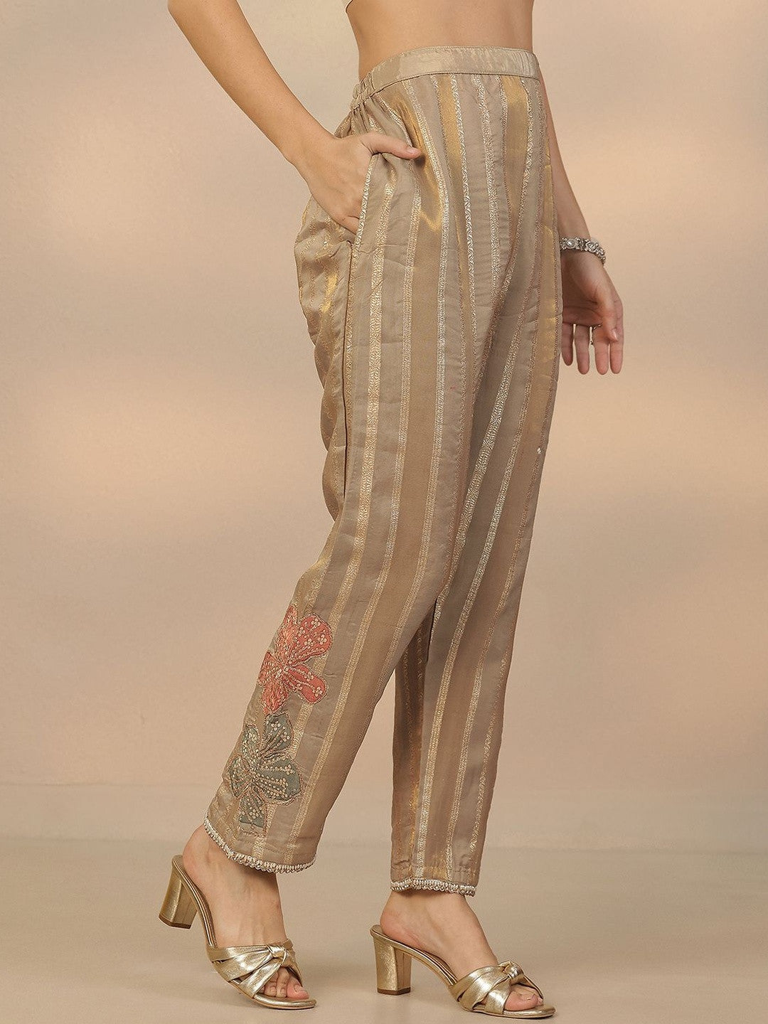 Floral Embroidered Shirt & Trousers