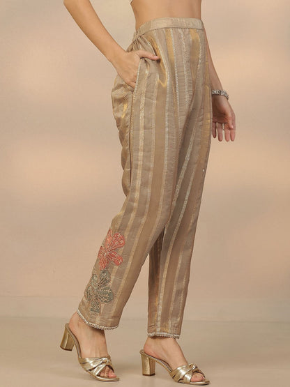 Floral Embroidered Shirt & Trousers