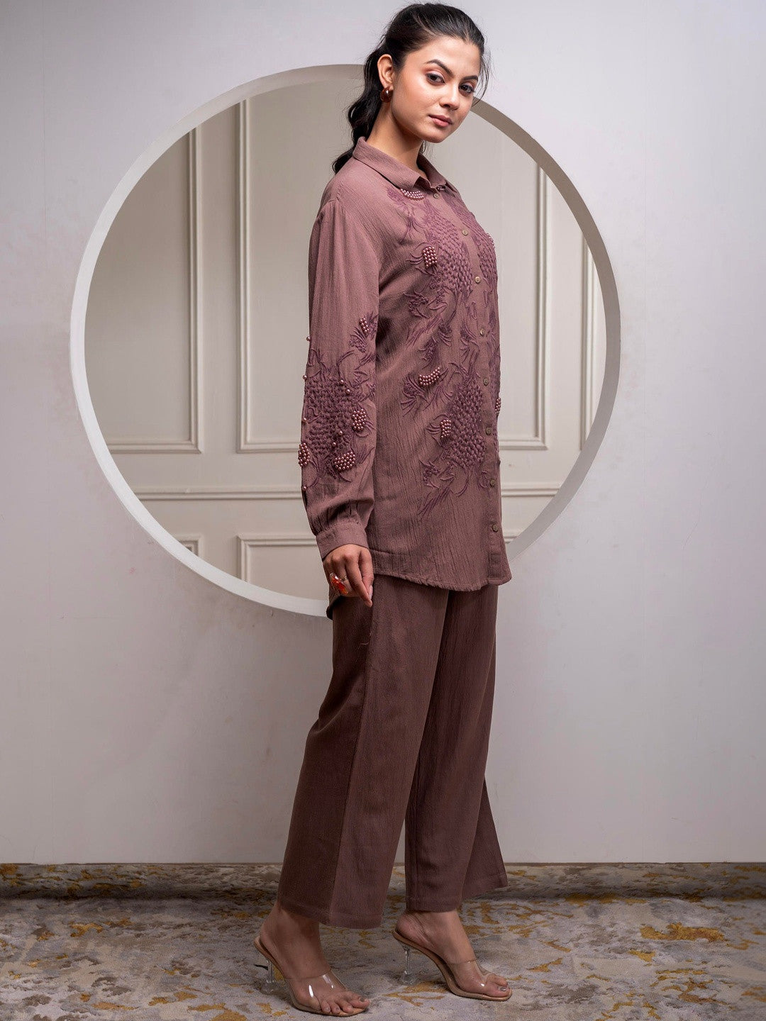 Embellished Shirt With Trousers Co-Ords