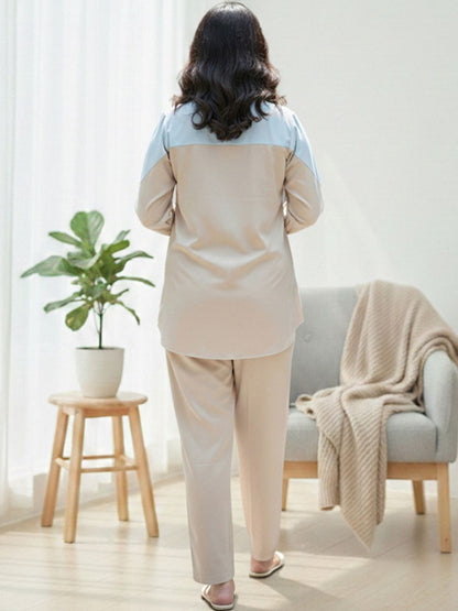 Romantic Florals Embroidered Shirt with Trousers