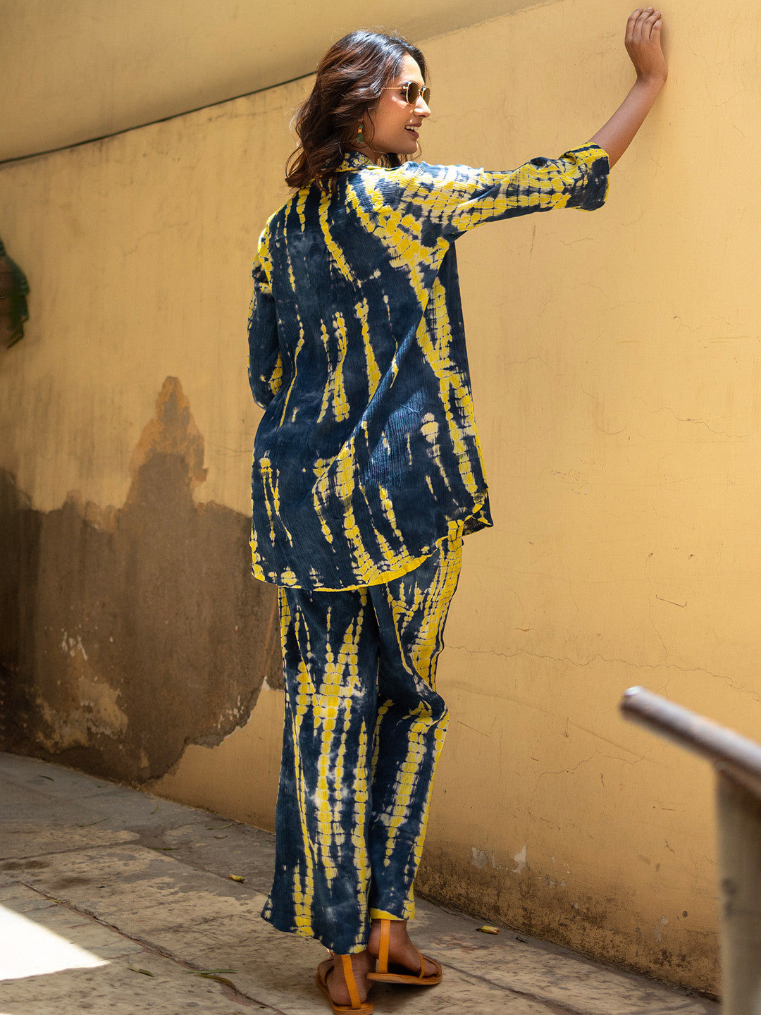 Tie-& Dye Pure Cotton Shirt With Trouser