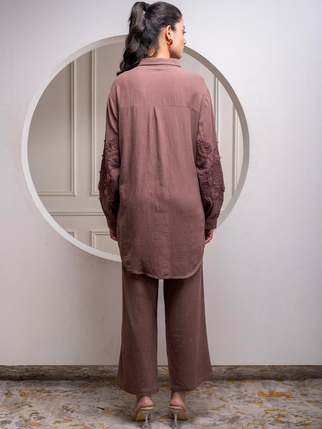 Embellished Shirt With Trousers Co-Ords