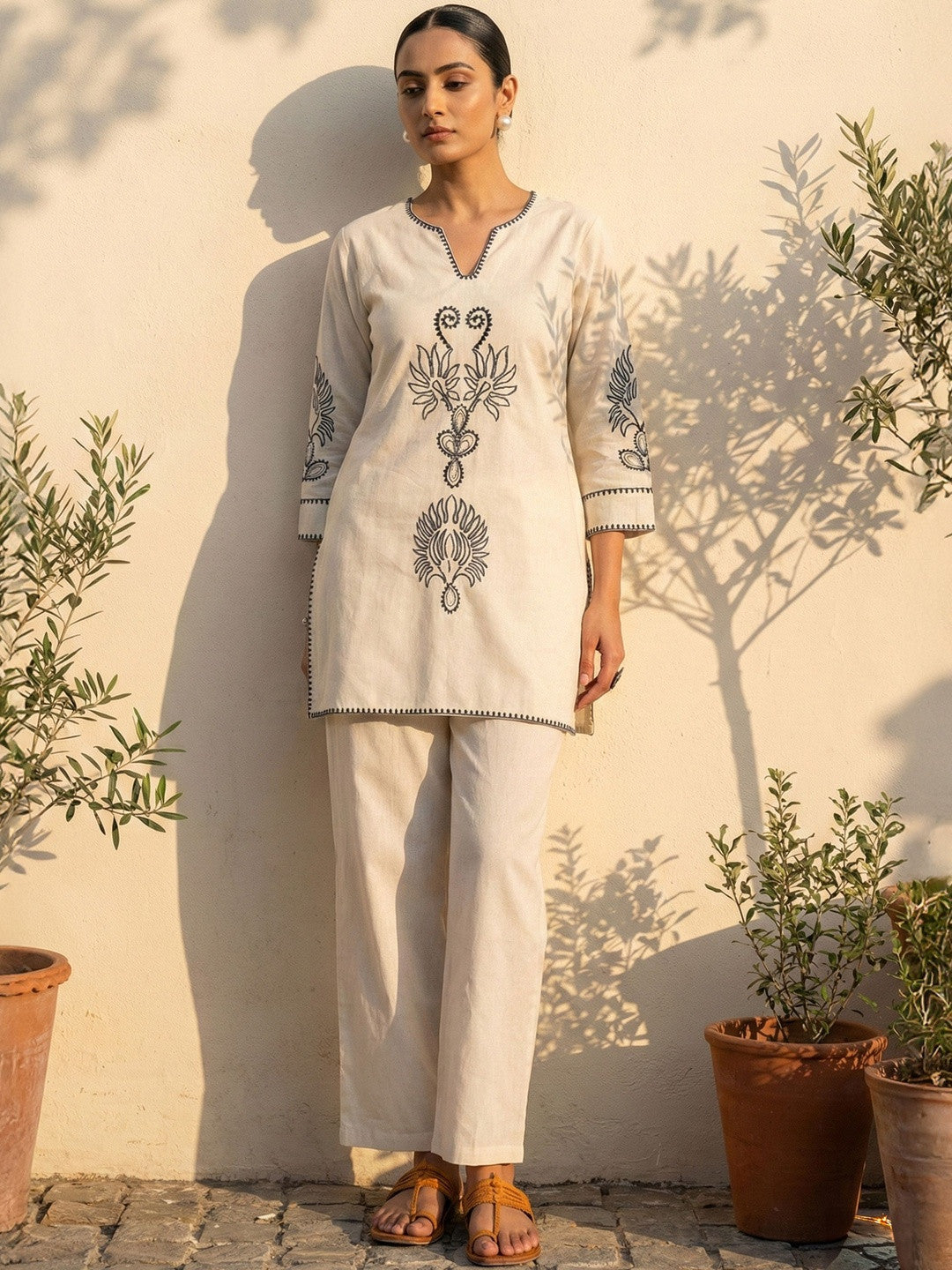 Embroidered Tunic with Trousers